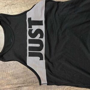 Nike Women's Black and White Tank Top